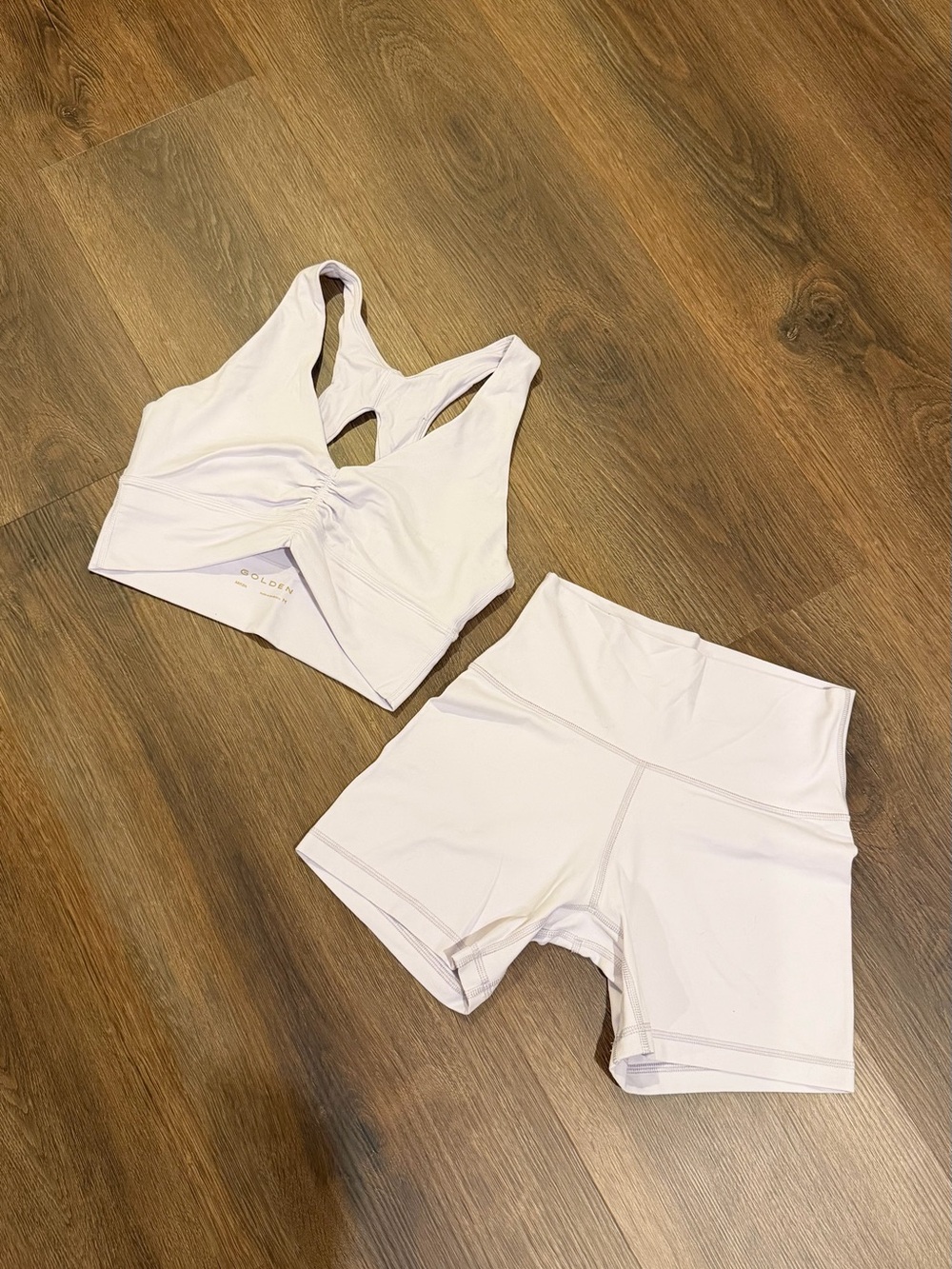 Aritzia Golden BUTTER Field Lavender Volley Bra + Cheeky Shorts Set